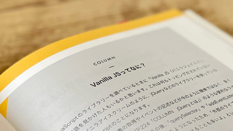 「一冊ですべて身につくJavaScript入門講座」コラムページの一部の写真
